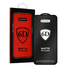 Tel Protect Full Glue 6D Matt Üvegfólia iPhone 15 Plus Fekete üvegfólia