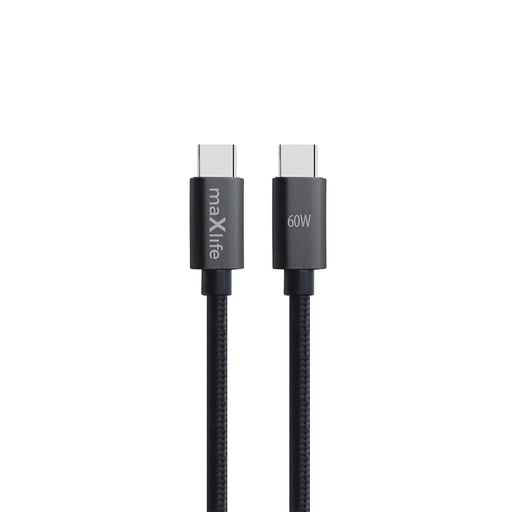 Maxlife MXUC-12 kábel USB-C - USB-C 2,0 m 60W fekete