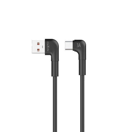 Maxlife MXUC-09 szögletes kábel USB - USB-C 2,0 m 3A fekete