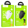 Hoco USB A + USB C QC3.0 PD AFC 3A 30W töltő + USB C - USB C kábel N71 fehér - 3. kép