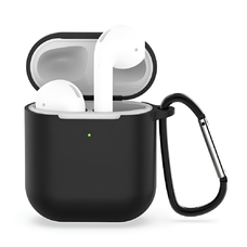 AirPods 1 / AirPods 2 Fekete Techsuit Szilikon Tok, Sima Ultravékony Anyagból tok