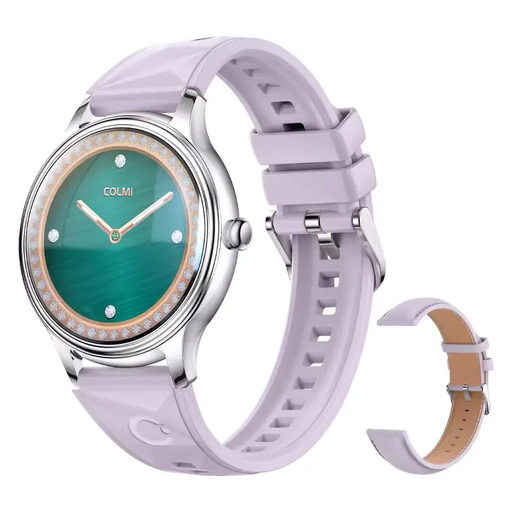 COLMI L28 lila okosóra szilikon és bőr szíjjal