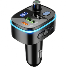Hoco E62 Fast Bluetooth FM Transmitter és Autós Töltő, Fekete