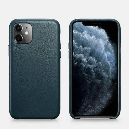 Icarer valódi bőr tok iPhone 11 olvazöld Icarer valódi bőr tok iPhone 11 olvazöld