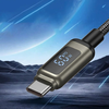Type-C to Type-C Lito - Data Cable (LD15), Gyors Töltés, Fonott Nylon, 60W, LED Kijelző - Fekete - 0. kép