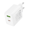 Borofone Fali töltő BN30 Cargador GaN - USB + Type C - QC 3.0 PD 45W fehér - 1. kép
