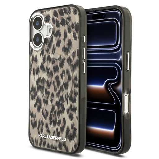 Karl Lagerfeld IML Leopard MagSafe tok iPhone 17-hez Barna Tok