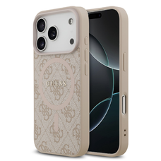 Guess PU Leather 4G Colored Ring MagSafe tok iPhone 17 Pro Pink tok