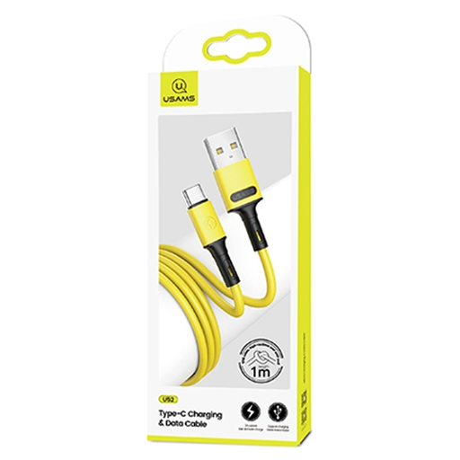 USAMS U52 USB-C 2A Gyors Töltő Kábel 1m sárga SJ436USB03 (US-SJ436)
