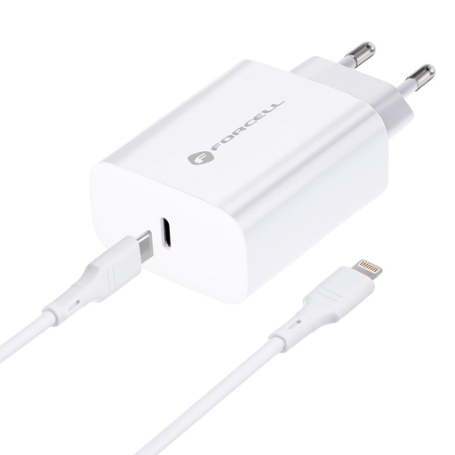 Forcell F-Energy USB C QC4.0 PD 3A 20W + kábel USB C Lightning fehér