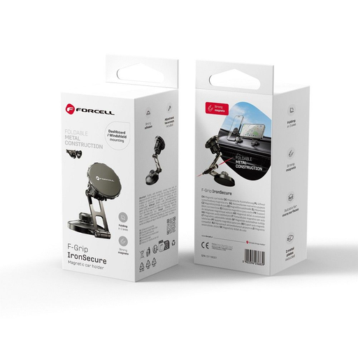 F-Grip IronSecure szélvédőre/műszerfalra szerelhető mágneses autós telefontartó fekete,