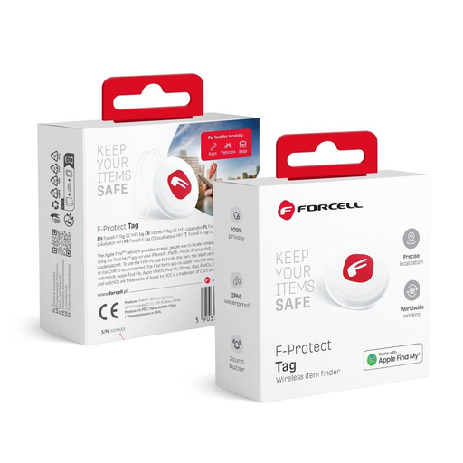 FORCELL F-TAG F01 nyomkövető Apple Find My fehér iOS