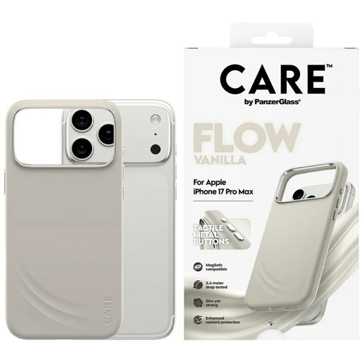 iPhone 17 Pro Max CARE by PanzerGlass FLOW MagSafe vanília színű tok