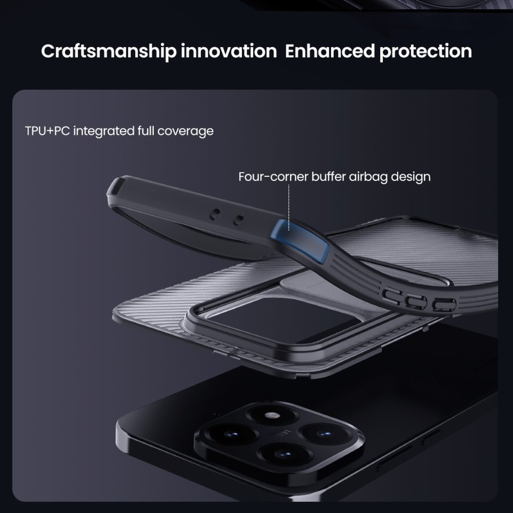 Nillkin CamShield PRO fliptok Xiaomi 15T átlátszó fekete tok - 5