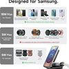 SURITCH 3in1 töltőállomás Samsunghoz, 15W összecsukható vezeték nélküli – Galaxy S26/S25/S24/S23/S22/S21/Z, Galaxy Watch 7/6/5/4/3 és Galaxy Buds, fekete (EU) - 4. kép