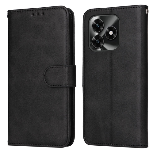 Honor X5c Plus klasszikus PU bőr fliptok (fekete)