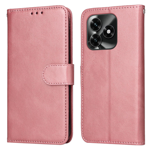Honor X5c Plus klasszikus PU bőr fliptok (rózsaszín)