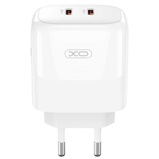 Wall Charger XO DESIGN L140, 35W, 3A, 2 x USB-C, Fehér