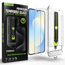 Samsung Galaxy S25 FE Techsuit TitanGlass CrystalHD (2 pack) - [Ujjlenyomat Feloldás Kompatibilis] - Átlátszó üvegfólia