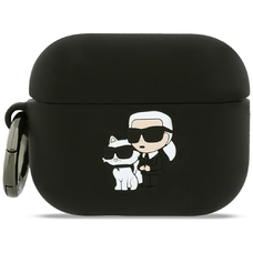 AirPods Pro 3 Karl Lagerfeld szilikon Karl&Chaupette fej 3D fekete tok