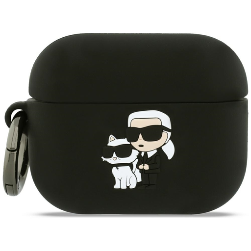 AirPods Pro 3 Karl Lagerfeld szilikon Karl&Chaupette fej 3D fekete tok