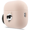 AirPods Pro 3 Karl Lagerfeld Choupette Head 3D szilikon tok rózsaszín - 0. kép