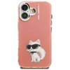 iPhone 16 Karl Lagerfeld IML Aquarelle Choupette & Logo tok rózsaszín - 1. kép