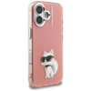 iPhone 16 Karl Lagerfeld IML Aquarelle Choupette & Logo tok rózsaszín - 2. kép