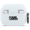 AirPods Pro 3 Karl Lagerfeld Szilikon Karl Fej 3D tok fehér - 1. kép