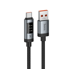 USB-A to USB-C kábel Hoco Display U148, 100W, 1.2m, fekete