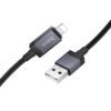 USB-A - Lightning kábel Hoco X118 Display, 12W, 2.4A, 1m, fekete - 2. kép