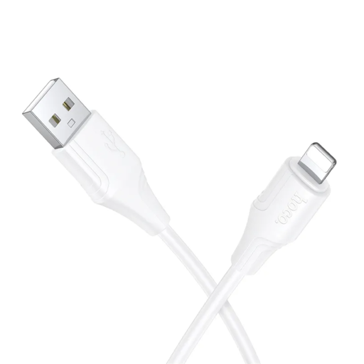 USB-A to Lightning Kábel Hoco X124, 27W, 2.4A, 1m, Fehér