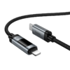 USB-C to Lightning Kábel Hoco Display U148, 27W, 1.2m, Fekete - 0. kép