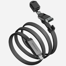 USB-C kábel Energea Sheath Travel 2-in-1 USB-C-USB-C/USB-A 480Mbps 60W 1.2m pisztolyszürke