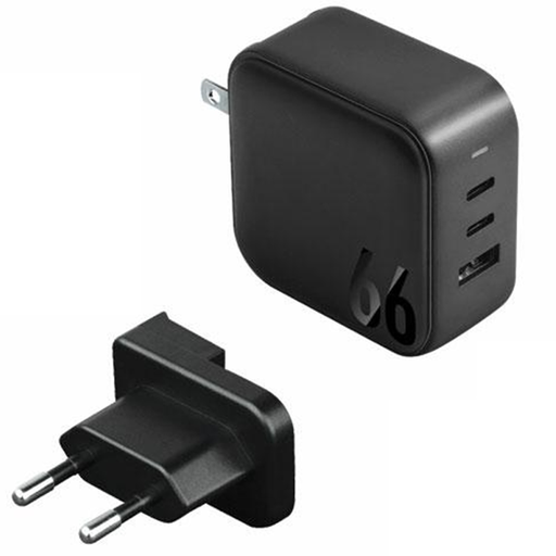 ENERGEA Travelite GAN66 Hálózati töltő 1xUSB+2xUSB-CPD-PPS-QC 3.0 66W 2C1A fekete US+EU