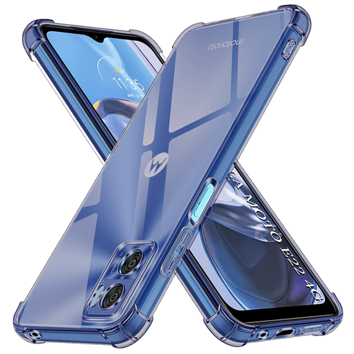 Motorola Moto E22 / Moto E22i Techsuit - Shockproof Átlátszó Szilikon - Füstfekete tok