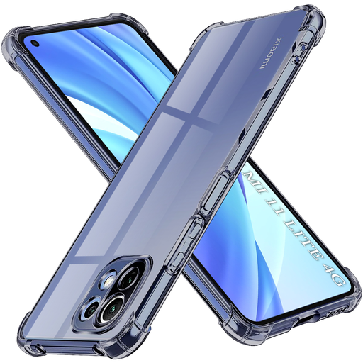 Xiaomi Mi 11 Lite 4G / Mi 11 Lite 5G / 11 Lite 5G NE Techsuit - Ütésálló Átlátszó Szilikon - Füstfekete. tok