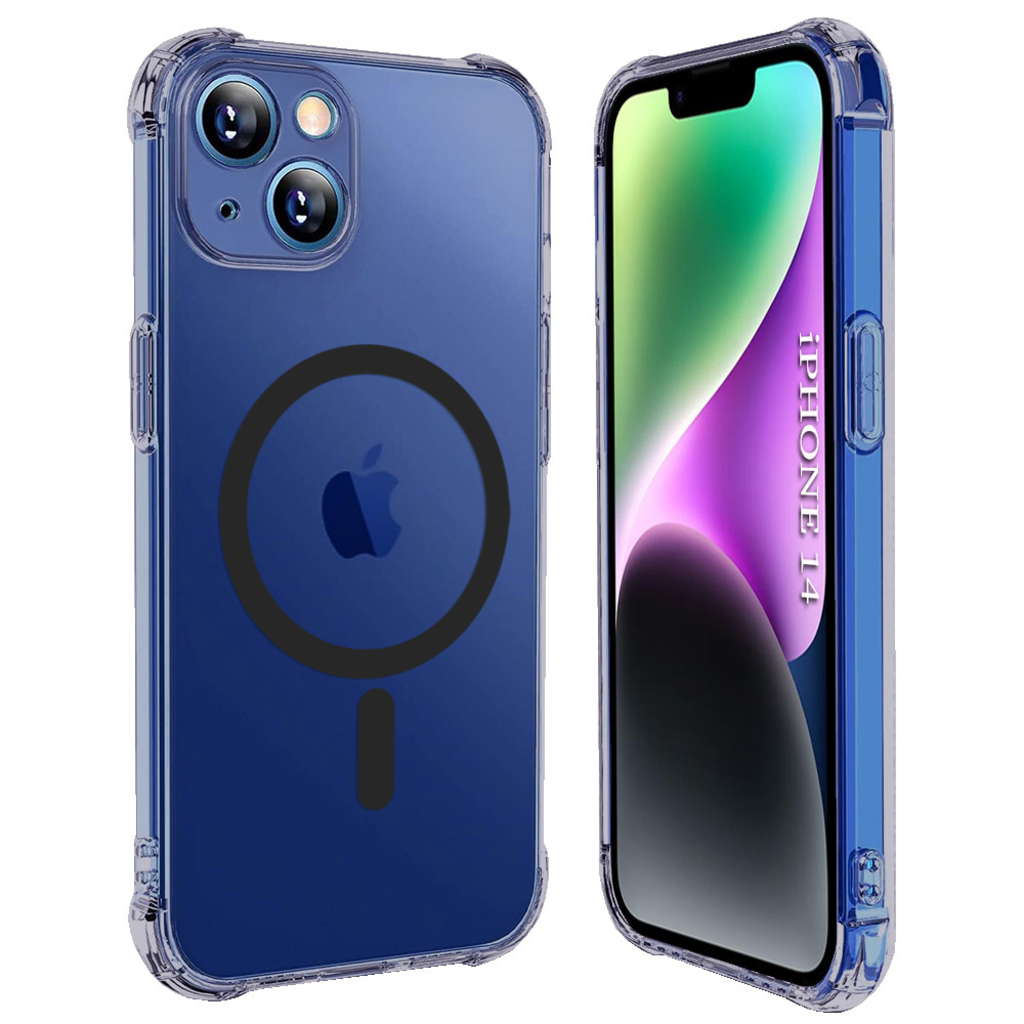 iPhone 14 Smoke Black Techsuit - Shockproof Clear Silicone MagSafe tok - 1