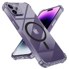 iPhone 14 Pro Max Smoke Black Techsuit - Shockproof Clear Silicone MagSafe tok