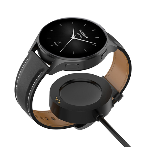 Xiaomi Watch H1/2 Pro/S2, USB, 5W Asztali Tartóval Techsuit SmartWatch Vezeték Nélküli Töltőkábel (TXC5) - Fekete