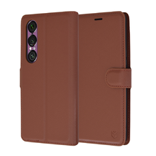 Sony Xperia 1 VI Barna Techsuit - Leather Folio tok