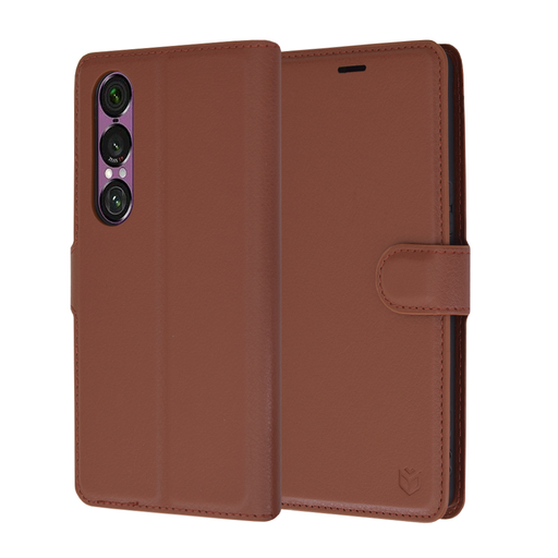 Sony Xperia 1 VI Barna Techsuit - Leather Folio tok