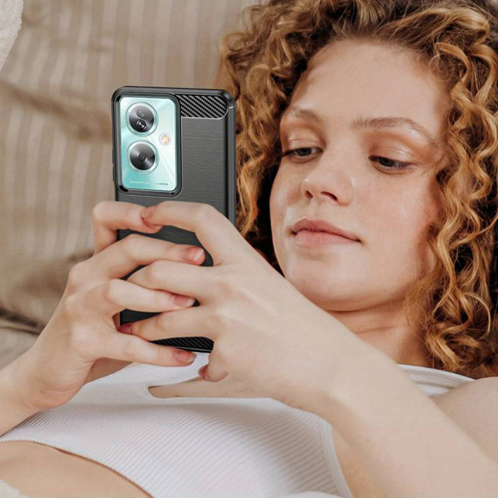 Oppo A79 5G / OnePlus Nord N30 SE Techsuit Carbon Silicone - Fekete tok - 5