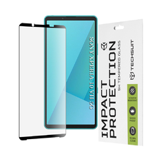 Sony Xperia 10 VII Fekete Techsuit 111D Teljes Fedezésű / Teljes Ragasztású Üveg üvegfólia