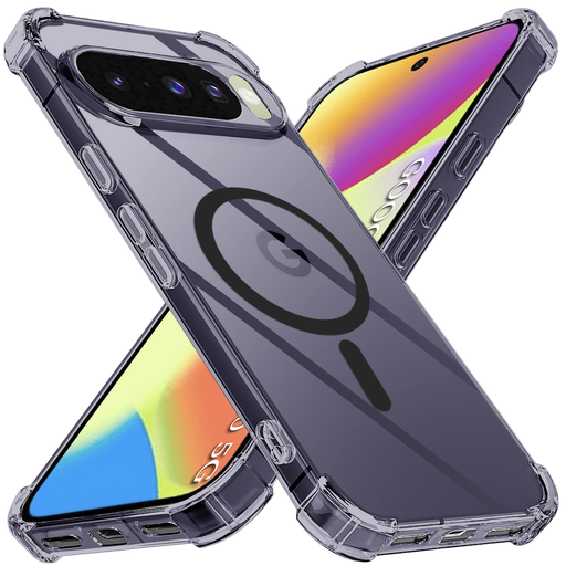 Google Pixel 10 Techsuit - Shockproof Clear Silicone MagSafe - Smoke Black tok