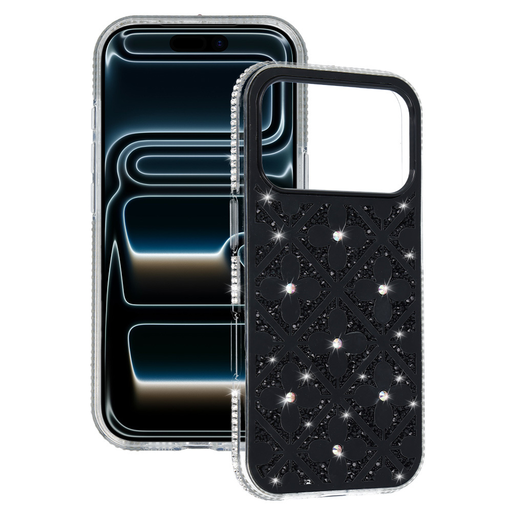 Flower tok iPhone 16 Pro fekete tok