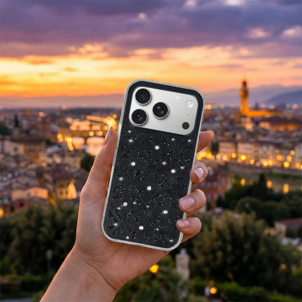 Flower tok iPhone 16 Pro fekete tok - 7