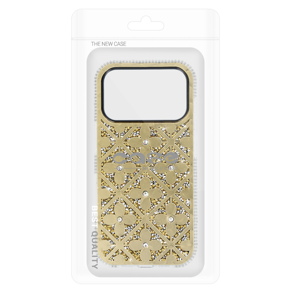 Virágos tok iPhone 16 Pro arany tok - 8