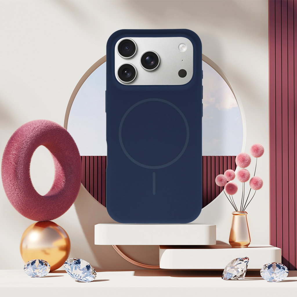 Magsafe Slim Szilikon tok iPhone 16 Pro navy - 6