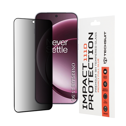 OnePlus 15 Fekete Techsuit - 111D Privacy Full Glue üvegfólia